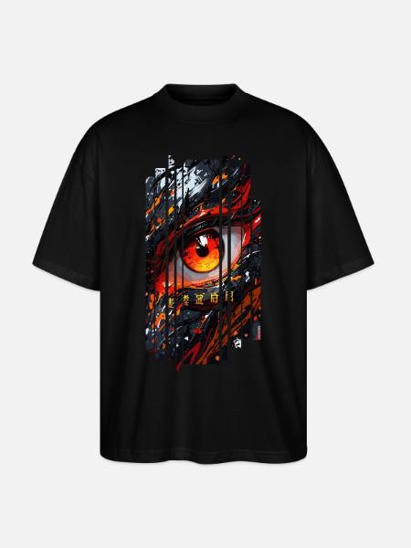Cyborg Eyes Drachenmädchen - Stanley/Stella Oversized Unisex Bio T-Shirt Blaster 2.0 - Schwarz