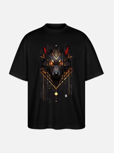 Golden Wolf Cyborg - Stanley/Stella Oversized Unisex Organic T-shirt Blaster 2.0 - black