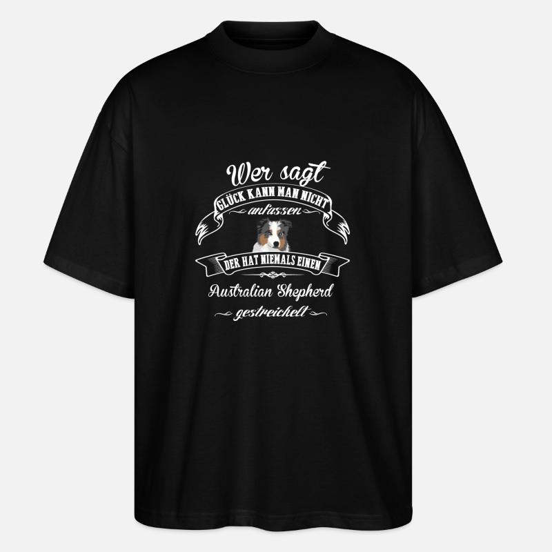 Australian Shepherd Glück - Stanley/Stella Oversized Unisex Bio T-Shirt Blaster 2.0 - Schwarz