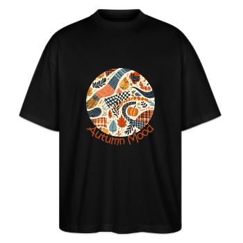 Autumn Mood - Stanley/Stella Oversized Unisex Bio T-Shirt Blaster 2.0 - Schwarz - Vorne - Alina (178cm) & Michal (187cm)