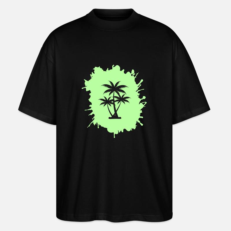 Palm Tree Blobs - Stanley/Stella Oversized Unisex Organic T-shirt Blaster 2.0 - black