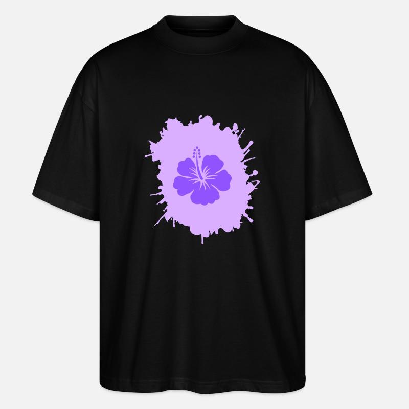 Taches d’hibiscus - T-shirt bio Blaster 2.0 coupe oversize Stanley/Stella Unisexe - noir