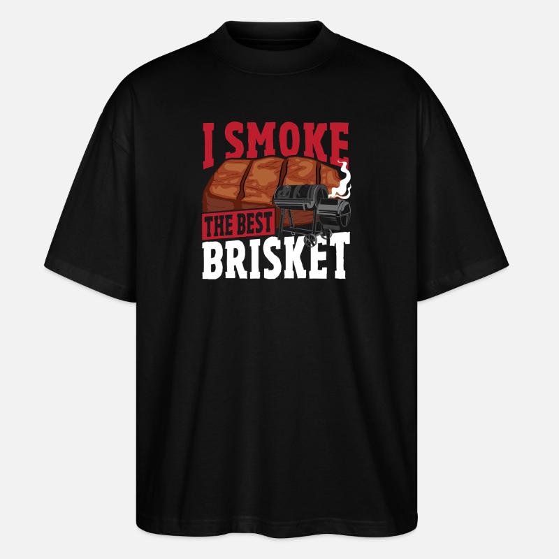 Grillfleisch Gegrilltes geräuchertes Rindfleisch - Stanley/Stella Oversized Unisex Bio T-Shirt Blaster 2.0 - Schwarz