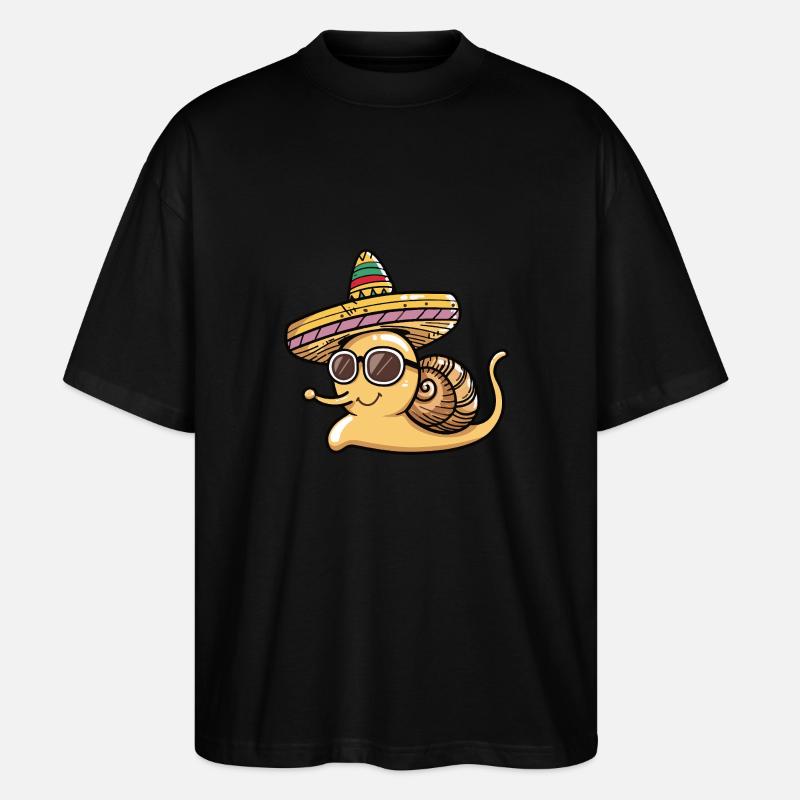 Escargot Drôle Sombrero - T-shirt bio Blaster 2.0 coupe oversize Stanley/Stella Unisexe - noir