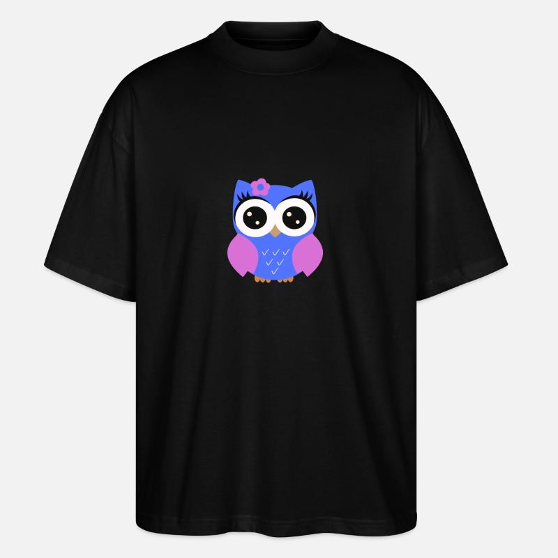 Eule lila blau - Stanley/Stella Oversized Unisex Bio T-Shirt Blaster 2.0 - Schwarz