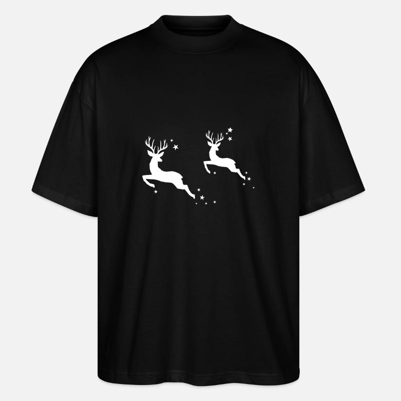 springende Hirsche - Stanley/Stella Oversized Unisex Bio T-Shirt Blaster 2.0 - Schwarz