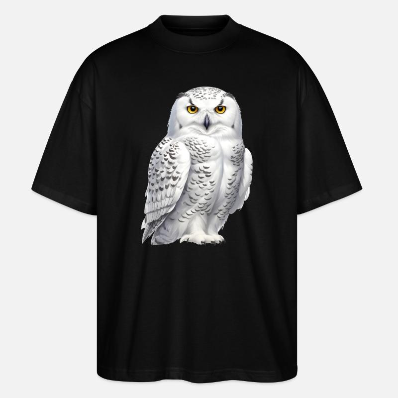 Schnee-Eule - Stanley/Stella Oversized Unisex Bio T-Shirt Blaster 2.0 - Schwarz