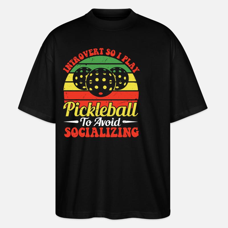 Leidenschaftlicher Pickleball-spieler, - Stanley/Stella Oversized Unisex Bio T-Shirt Blaster 2.0 - Schwarz