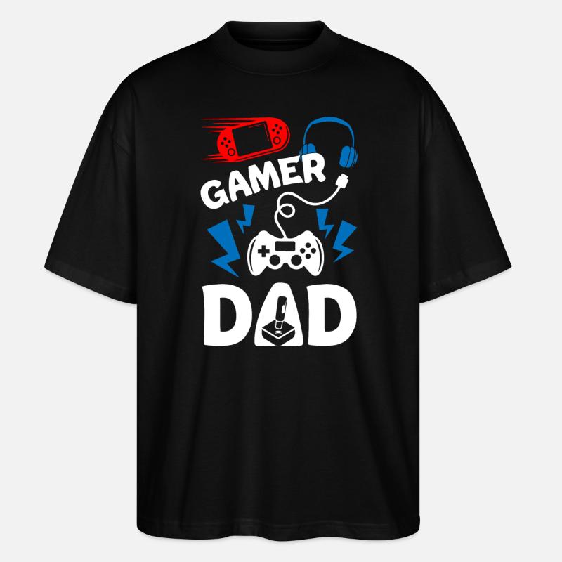Gamer Dad - Stanley/Stella Oversized Unisex Bio T-Shirt Blaster 2.0 - Schwarz