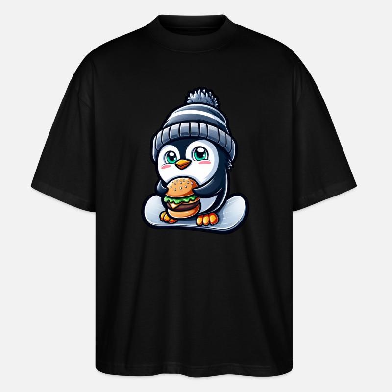 Penguin Snowboard Cheeseburger Fun - T-shirt bio Blaster 2.0 coupe oversize Stanley/Stella Unisexe - noir