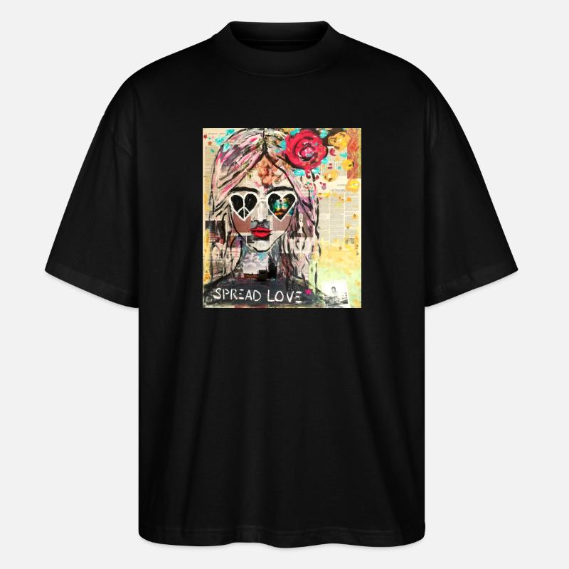 HippieHeart - Stanley/Stella Oversized Unisex Bio T-Shirt Blaster 2.0 - Schwarz
