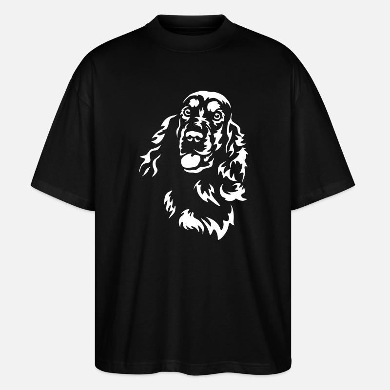 Cocker Spaniel Head « Black Edition » - T-shirt bio Blaster 2.0 coupe oversize Stanley/Stella Unisexe - noir