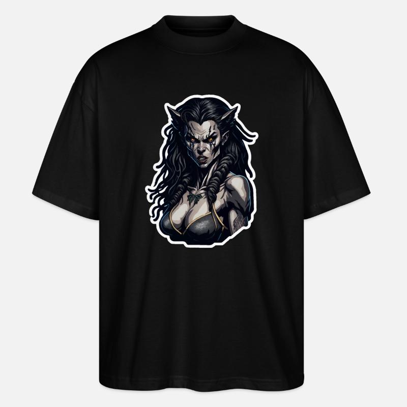 Dämonenelf Narbenblick - Stanley/Stella Oversized Unisex Bio T-Shirt Blaster 2.0 - Schwarz