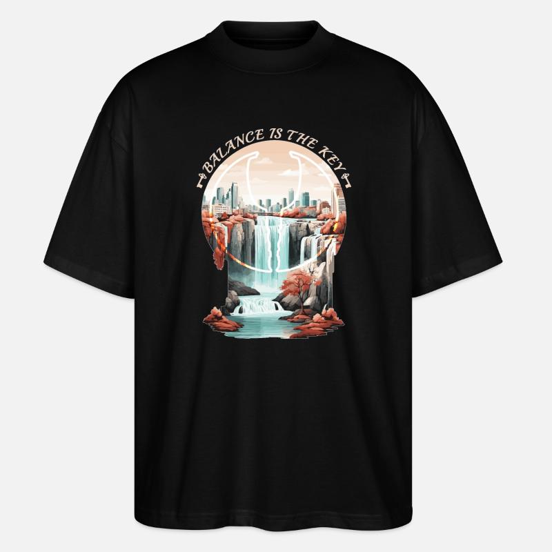 Balance ist der Schlüssel - Stanley/Stella Oversized Unisex Bio T-Shirt Blaster 2.0 - Schwarz