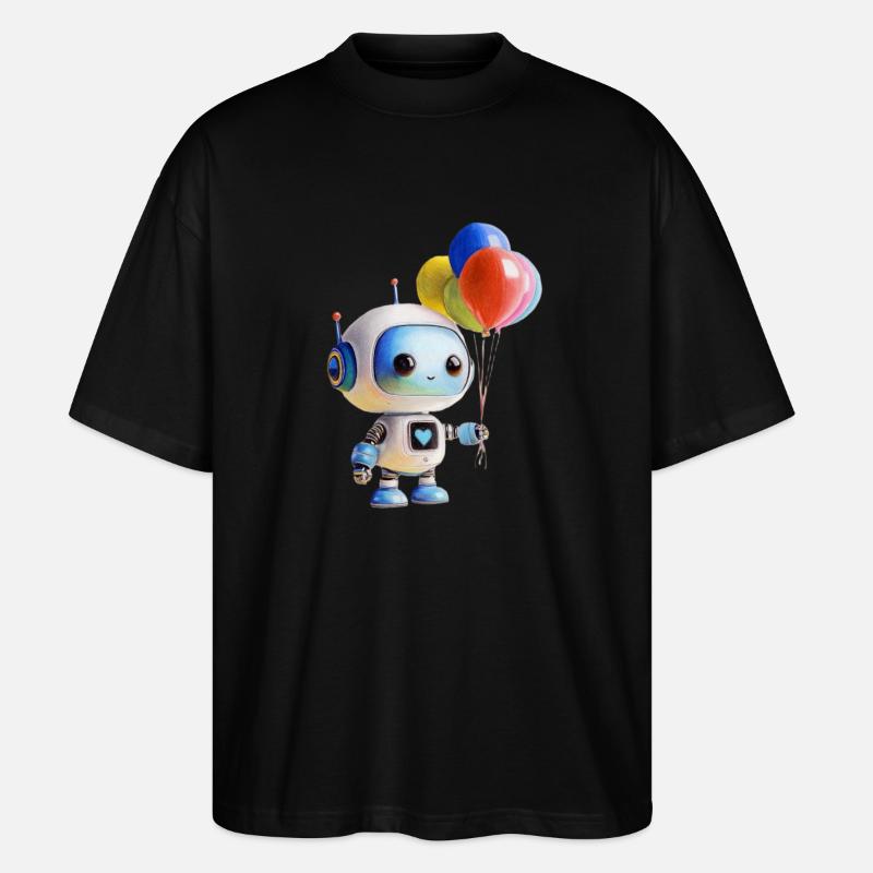 Roboter Luftballon - Stanley/Stella Oversized Unisex Bio T-Shirt Blaster 2.0 - Schwarz