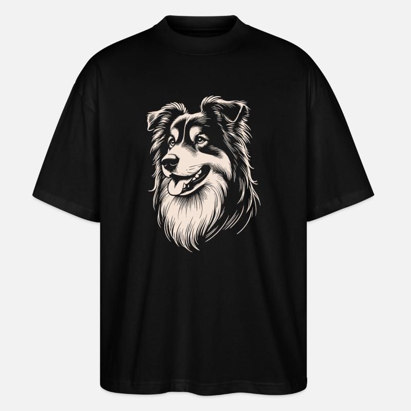 Australian Shepherd Features - Stanley/Stella Oversized Unisex Organic T-shirt Blaster 2.0 - black