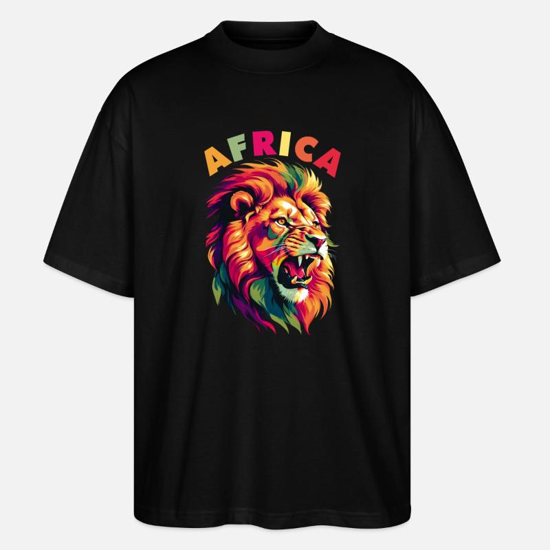 Afrikanischer Löwe - Stanley/Stella Oversized Unisex Bio T-Shirt Blaster 2.0 - Schwarz