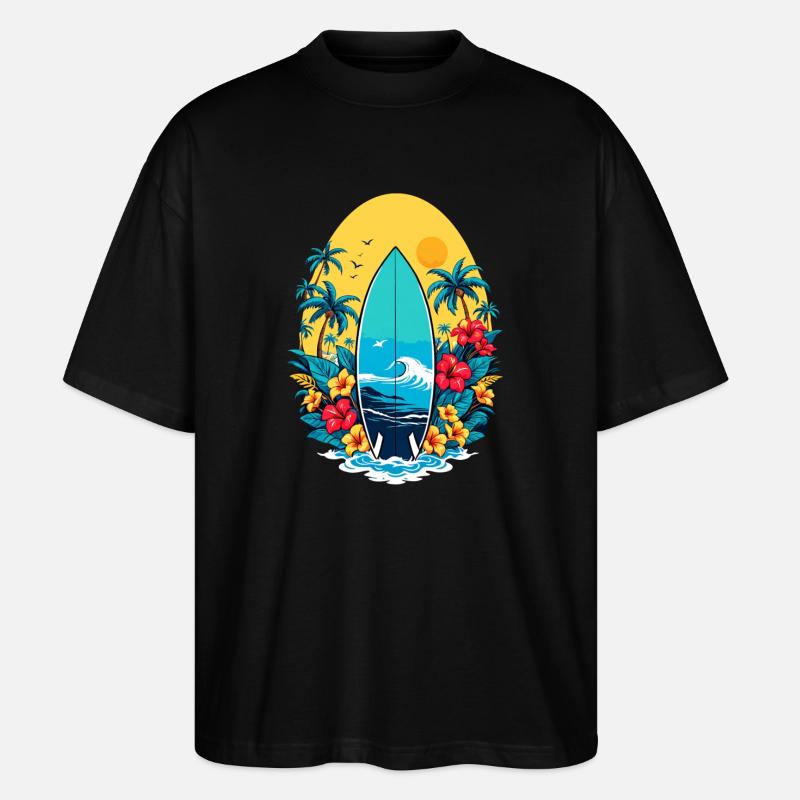 Planche de surf élégante - T-shirt bio Blaster 2.0 coupe oversize Stanley/Stella Unisexe - noir