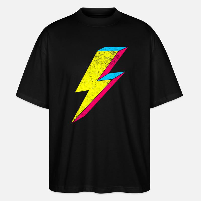 Neon Flash Lightning Design 70s 80s - Stanley/Stella Oversized Unisex Organic T-shirt Blaster 2.0 - black