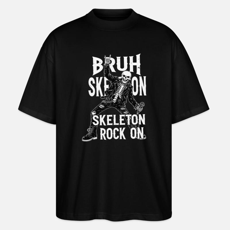 Skelett Rock Leder Punk - Stanley/Stella Oversized Unisex Bio T-Shirt Blaster 2.0 - Schwarz