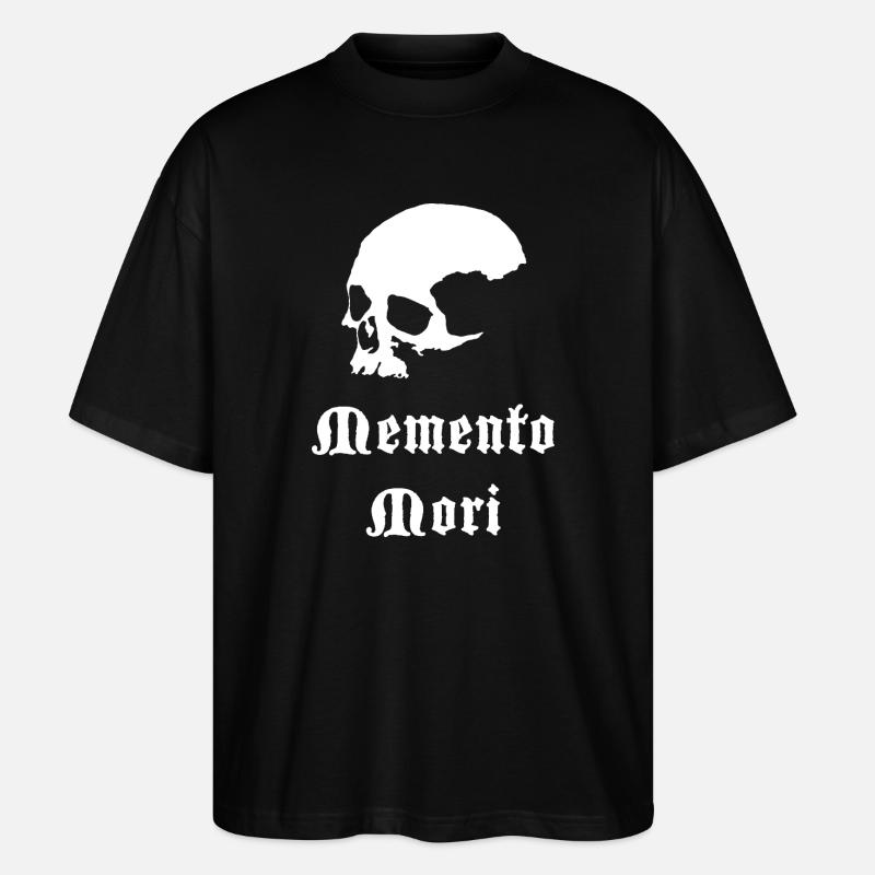 Schädel Memento Mori Gothic Druck - Stanley/Stella Oversized Unisex Bio T-Shirt Blaster 2.0 - Schwarz