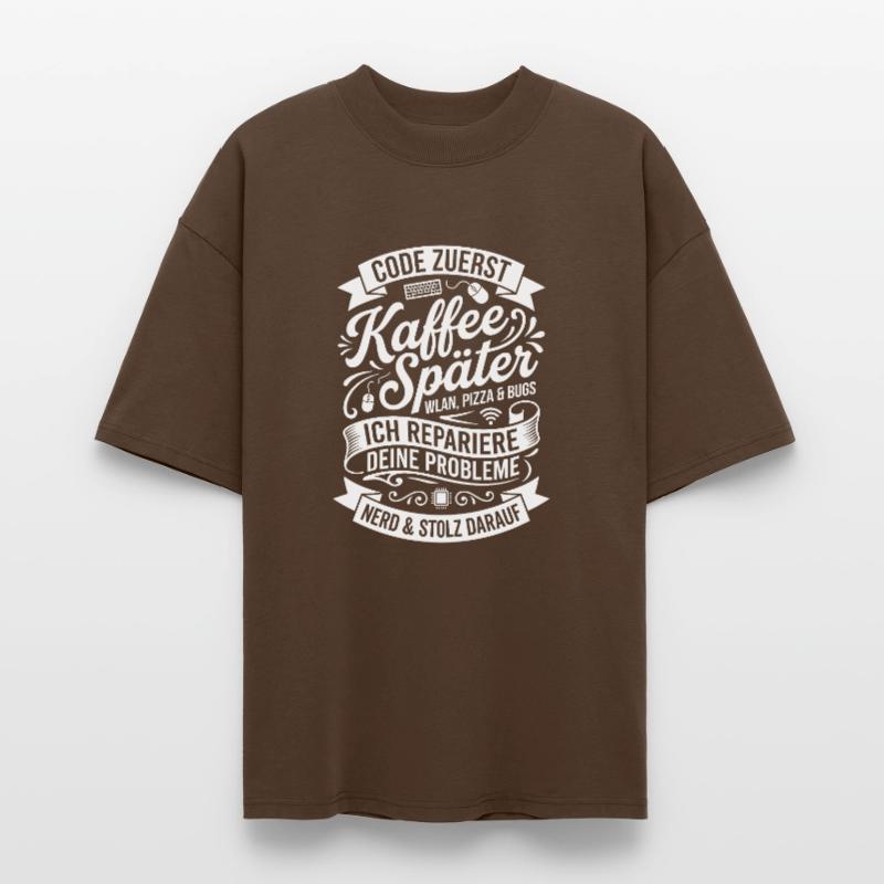 Code First Coffee Later Stanley/Stella Oversized Unisex Organic T-shirt Blaster 2.0