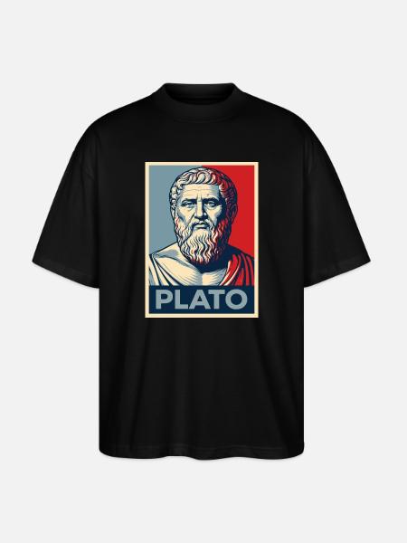 Platon-Porträt im Retro-Design - Stanley/Stella Oversized Unisex Bio T-Shirt Blaster 2.0 - Schwarz