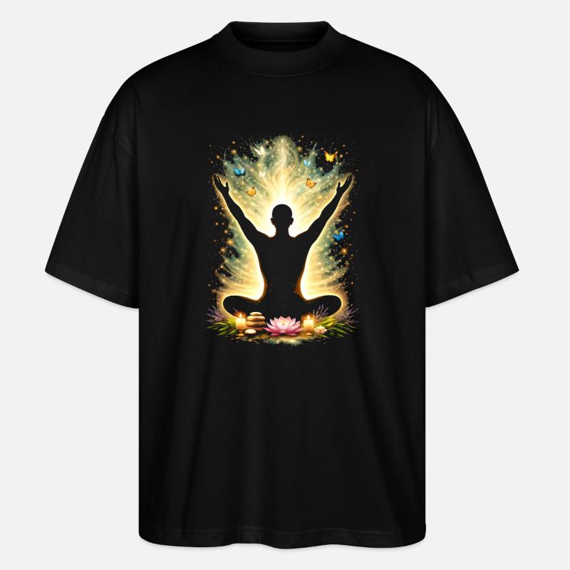 Meditation Achtsamkeit Energie Design  - Stanley/Stella Oversized Unisex Bio T-Shirt Blaster 2.0 - Schwarz