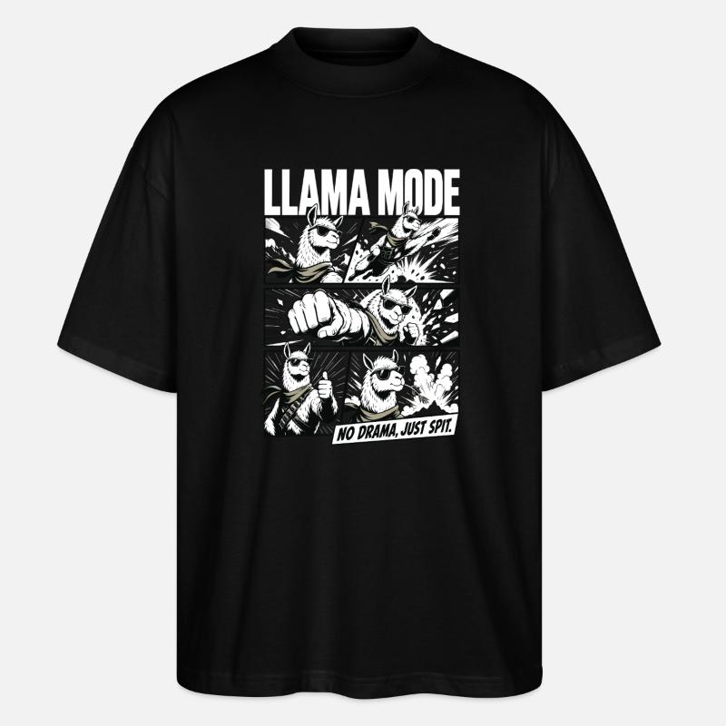 Ambiances No Drama Llama Comic - T-shirt bio Blaster 2.0 coupe oversize Stanley/Stella Unisexe - noir