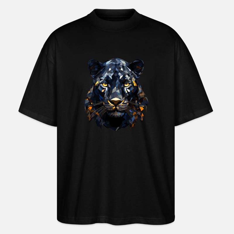 Schwarzer Panther Polygon Style - Stanley/Stella Oversized Unisex Bio T-Shirt Blaster 2.0 - Schwarz