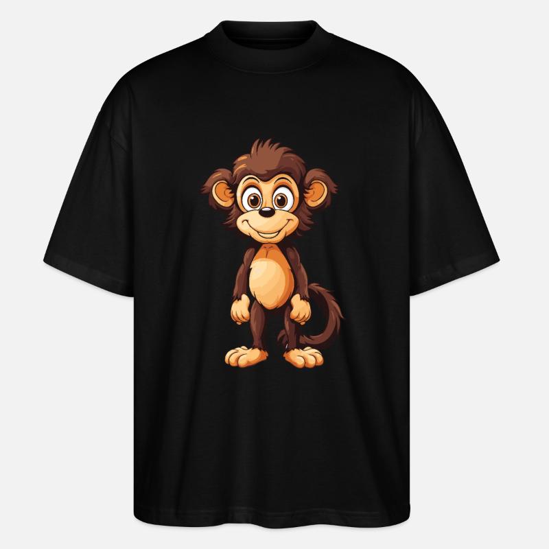 Monkey Animal - Stanley/Stella Oversized Unisex Organic T-shirt Blaster 2.0 - black