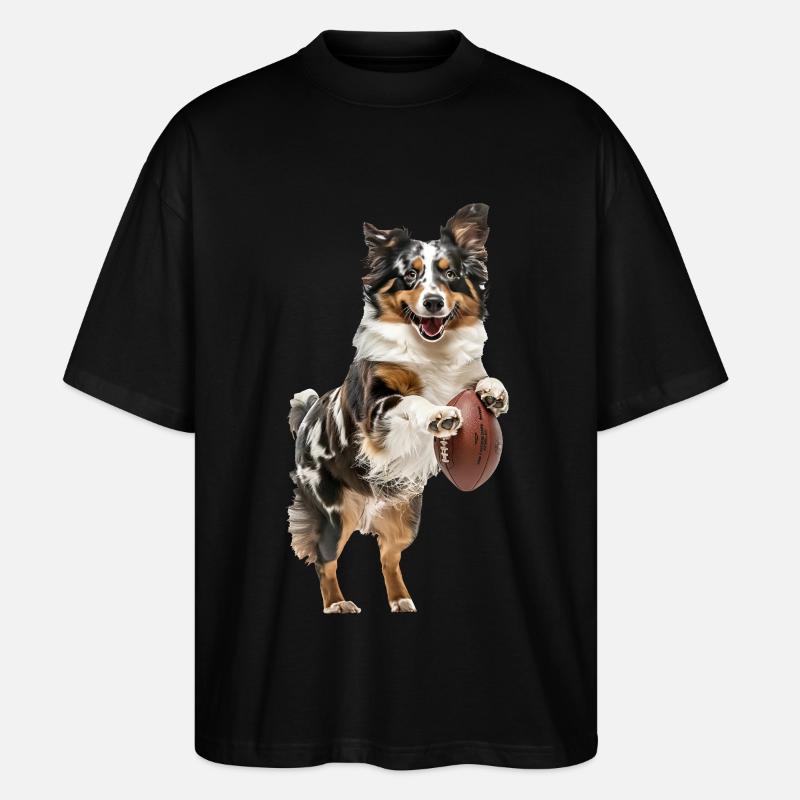 Australischer Schäferhund - Stanley/Stella Oversized Unisex Bio T-Shirt Blaster 2.0 - Schwarz