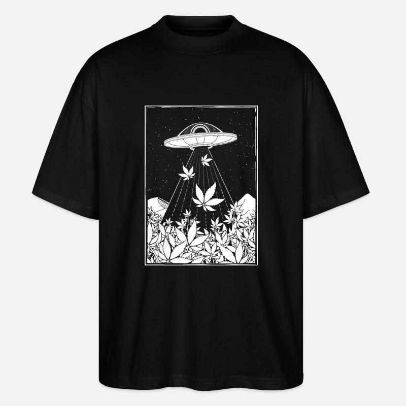 Alien DMT sammelt Unkraut - Stanley/Stella Oversized Unisex Bio T-Shirt Blaster 2.0 - Schwarz