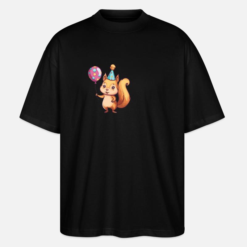 Squirrel Birthday Comic - Stanley/Stella Oversized Unisex Organic T-shirt Blaster 2.0 - black