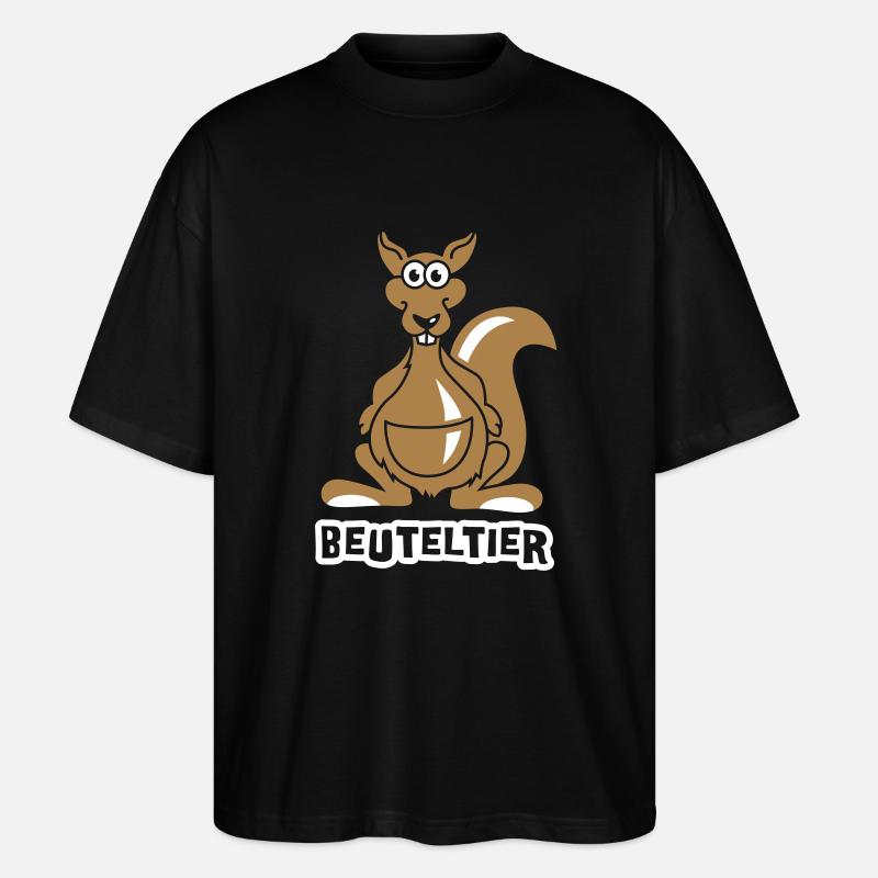 Känguru - Beuteltier - 2C - Stanley/Stella Oversized Unisex Bio T-Shirt Blaster 2.0 - Schwarz