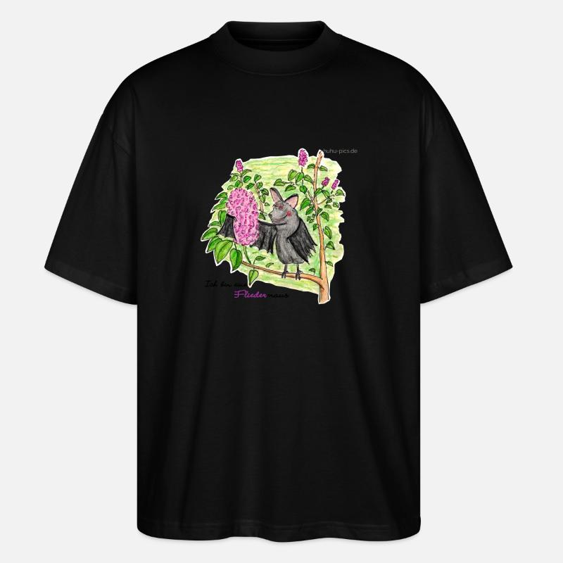 Fliedermaus - Stanley/Stella Oversized Unisex Bio T-Shirt Blaster 2.0 - Schwarz