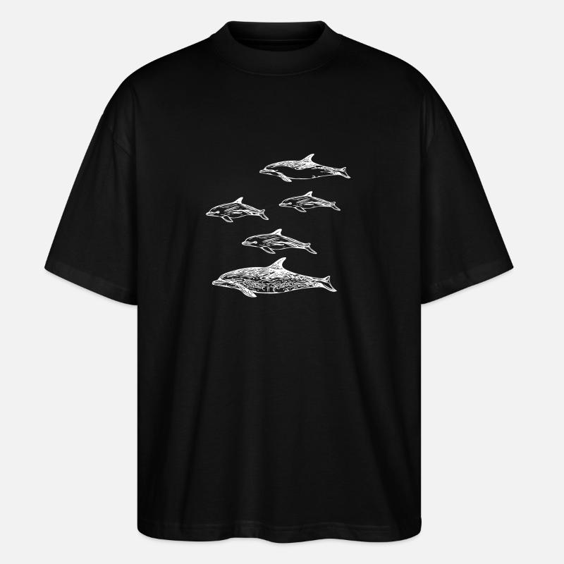 Dolphin School - Stanley/Stella Oversized Unisex Organic T-shirt Blaster 2.0 - black