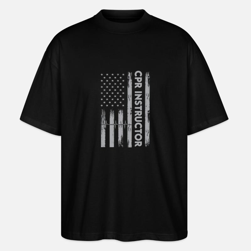 Instructeurs CPR aux États-Unis - T-shirt bio Blaster 2.0 coupe oversize Stanley/Stella Unisexe - noir