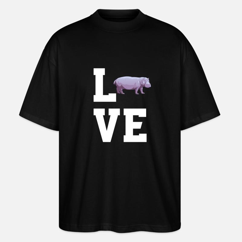 Liebe Nilpferde - Stanley/Stella Oversized Unisex Bio T-Shirt Blaster 2.0 - Schwarz
