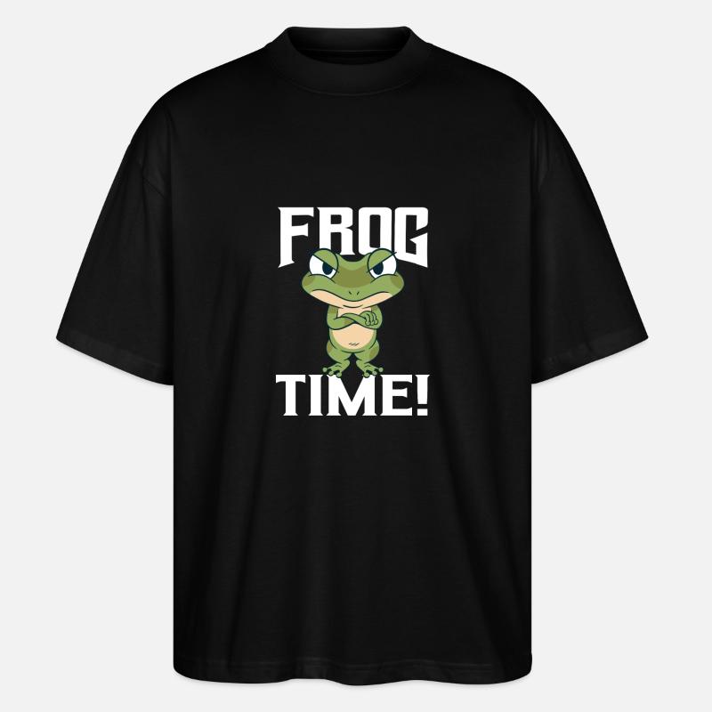 Frosch Zeit - Stanley/Stella Oversized Unisex Bio T-Shirt Blaster 2.0 - Schwarz