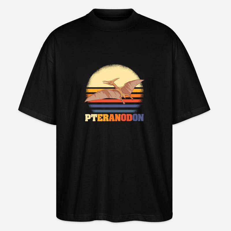 Pteranodon Retro Dinosaurier - Stanley/Stella Oversized Unisex Bio T-Shirt Blaster 2.0 - Schwarz