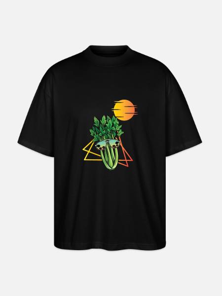 Céleri Rétro - T-shirt bio Blaster 2.0 coupe oversize Stanley/Stella Unisexe - noir