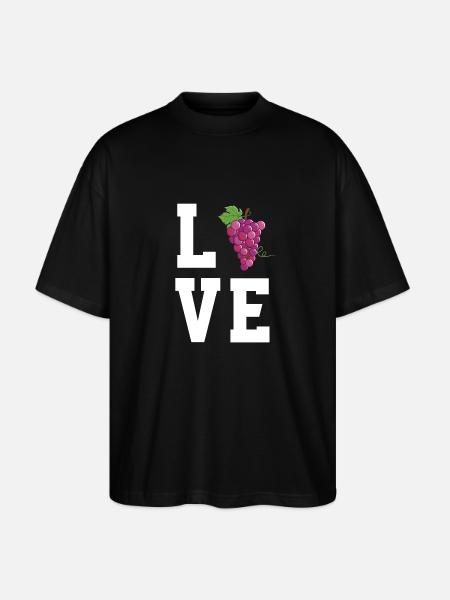Love Red Grapes - Stanley/Stella Oversized Unisex Organic T-shirt Blaster 2.0 - black