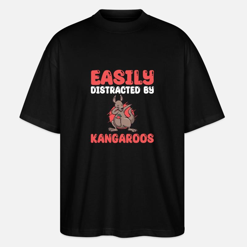 Easily distracted by kangaroos - Stanley/Stella Oversized Unisex Organic T-shirt Blaster 2.0 - black