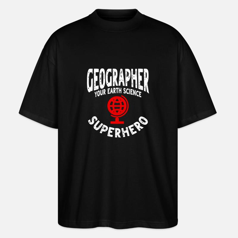 Conception de géographe drôle - T-shirt bio Blaster 2.0 coupe oversize Stanley/Stella Unisexe - noir