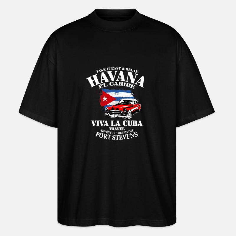 Havana - Cuba Flag - T-shirt bio Blaster 2.0 coupe oversize Stanley/Stella Unisexe - noir
