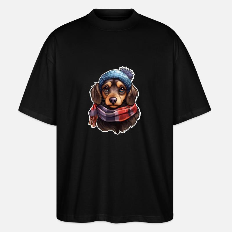 Teckel Teckel en hiver - T-shirt bio Blaster 2.0 coupe oversize Stanley/Stella Unisexe - noir