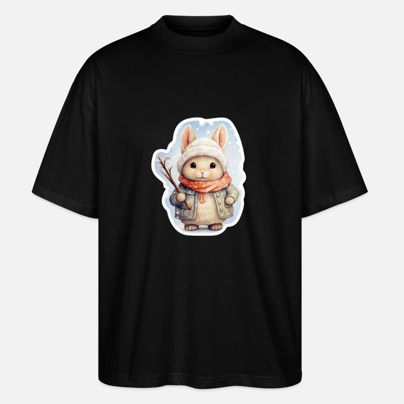 Schneehäschen - Stanley/Stella Oversized Unisex Bio T-Shirt Blaster 2.0 - Schwarz