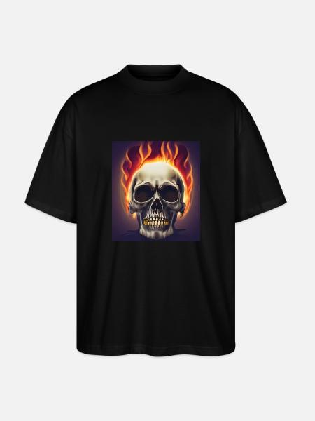 Skull fire - T-shirt bio Blaster 2.0 coupe oversize Stanley/Stella Unisexe - noir