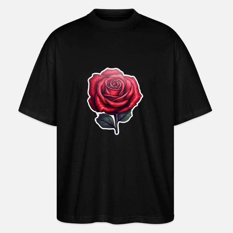 Rose rot - Stanley/Stella Oversized Unisex Bio T-Shirt Blaster 2.0 - Schwarz
